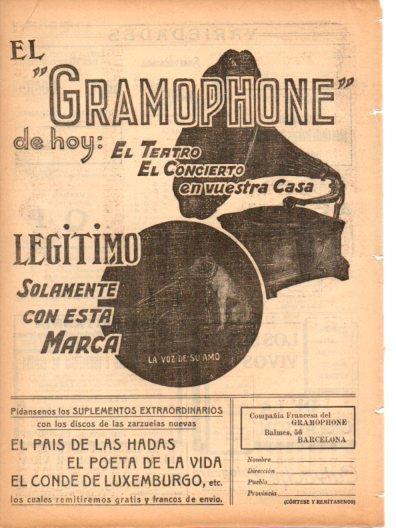 LAMINA V22998: Publicidad el Gramaphone