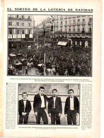 LAMINA V22995: Sorteo de la loteria de Navidad en la Puerta del Sol de Madrid