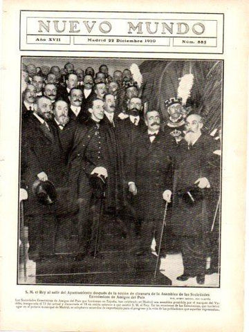 LAMINA V22975: Alfonso XIII saliendo del ayuntamiento de Madrid