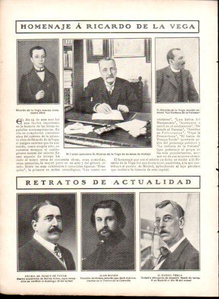 LAMINA V22905: Homenaje a Ricardo de la Vega