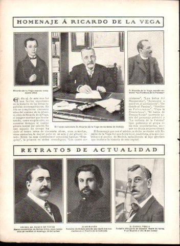 LAMINA V22905: Homenaje a Ricardo de la Vega
