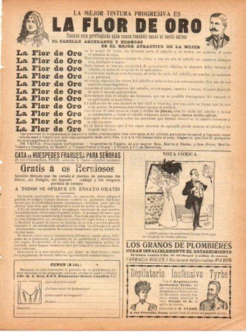 LAMINA V22908: Publicidad La Flor de Oro tintura