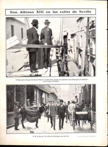LAMINA V22886: Alfonso XIII en las calles de Sevilla
