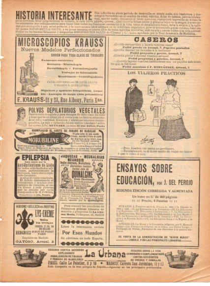 LAMINA V22909: Publicidad microscopios Krauss