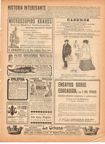 LAMINA V22909: Publicidad microscopios Krauss