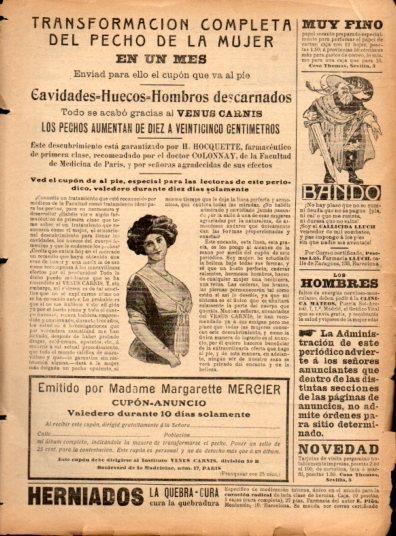 LAMINA V22910: Publicidad Venus Carnis aumento de pechos