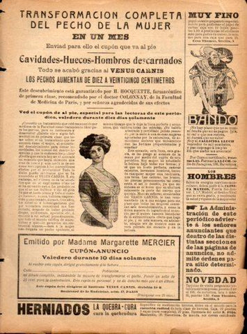 LAMINA V22910: Publicidad Venus Carnis aumento de pechos