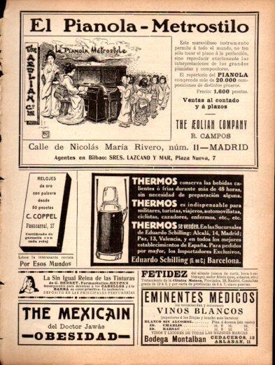 LAMINA V22928: Publicidad El Pianola Metrostilo The Aeolian Company