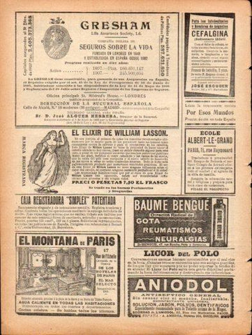 LAMINA V22926: Publicidad El elixir de William Lasson
