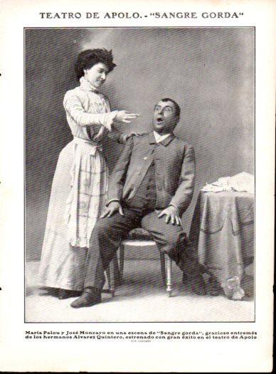 LAMINA V22919: Maria Palou y Jose Moncayo en escena de Sangre Gorda
