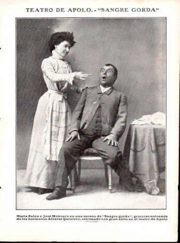 LAMINA V22919: Maria Palou y Jose Moncayo en escena de Sangre Gorda