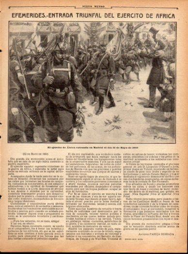 LAMINA V22916: El ejercito de Africa entrando en Madrid el 12 de mayo de 1860