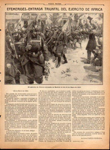 LAMINA V22916: El ejercito de Africa entrando en Madrid el 12 de mayo de 1860