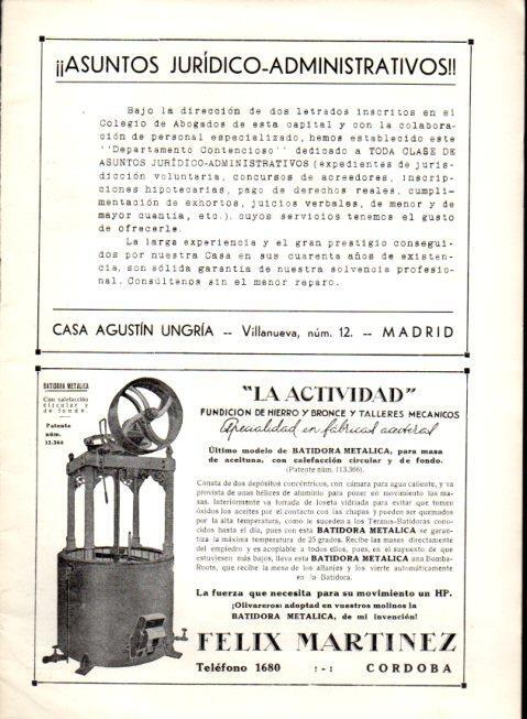 LAMINA V22597: Publicidad La Actividad fundicion de hierro