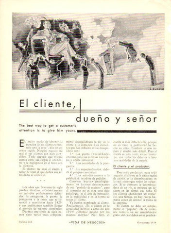 LAMINA V22586: El cliente dueño y señor ilustracion por I. Cuesta