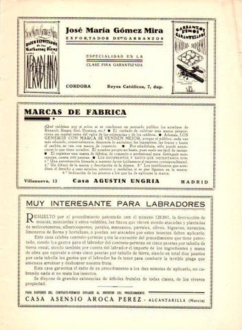 LAMINA V22581: Publicidad Jose Maria Gomez Mira exportador