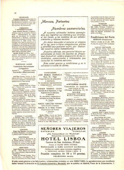 LAMINA V22633: Publicidad Hotel Lisboa en Madrid