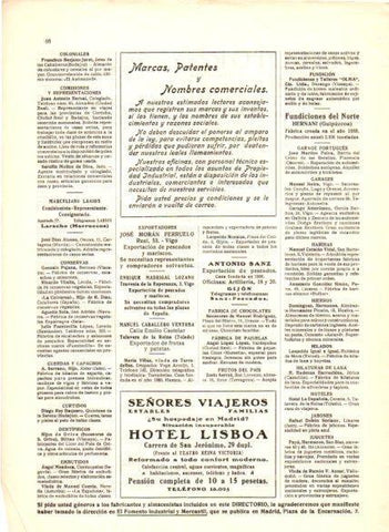 LAMINA V22633: Publicidad Hotel Lisboa en Madrid