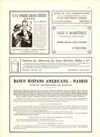 LAMINA V22623: Publicidad S. y A. Fernandez Caparros cafes