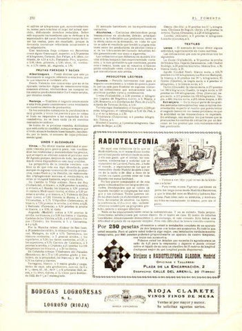 LAMINA V22620: Publicidad Radiotelefonia Alladin