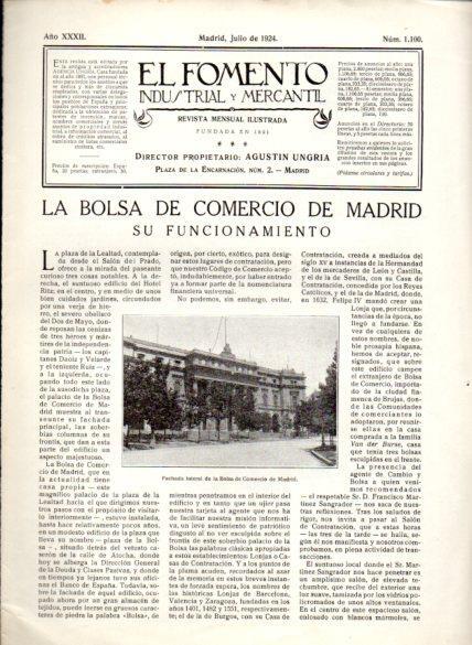 LAMINA V22614: Fachada de la Bolsa de Comercio de Madrid