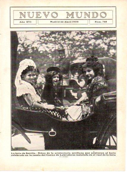 LAMINA V22725: Niños de la aristocracia sevillana en la Feria de Sevilla