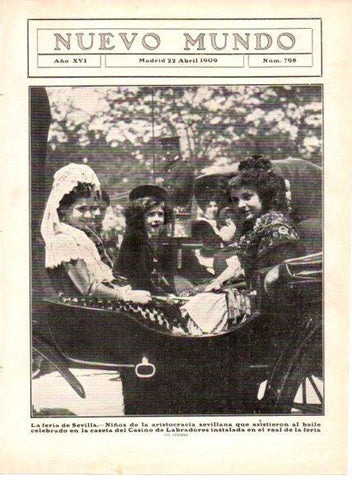 LAMINA V22725: Niños de la aristocracia sevillana en la Feria de Sevilla