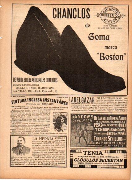LAMINA V22720: Publicidad chanclos de goma Boston 