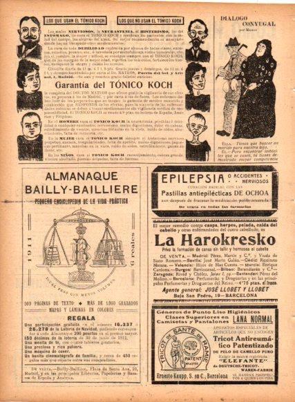 LAMINA V22719: Publicidad almanaque Bailly-Bailliere