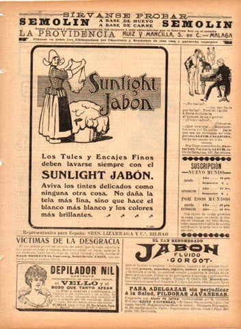 LAMINA V22718: Publicidad Sunlight Jabon