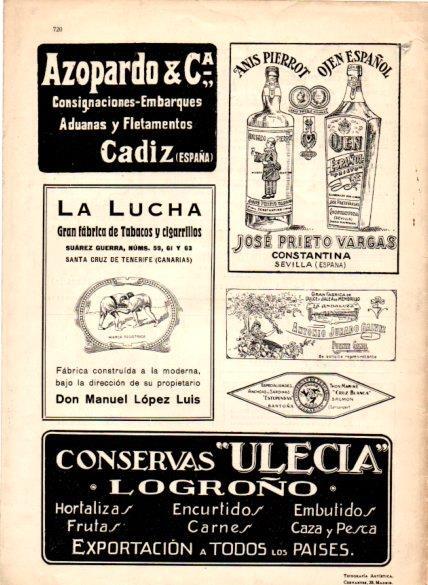 LAMINA V22701: Publicidad La Lucha fabrica de tabacos de Manuel Lopez Luis