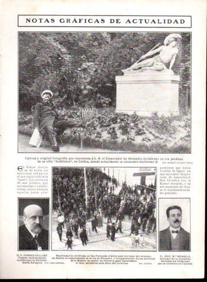 LAMINA V22741: Emperador de Alemania durmiendo en los jardines Achilleion en Corfou