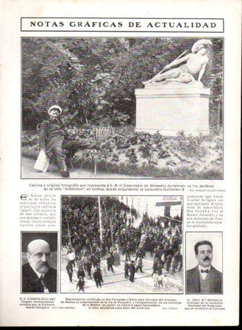 LAMINA V22741: Emperador de Alemania durmiendo en los jardines Achilleion en Corfou