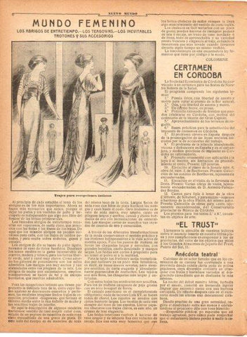 LAMINA V22738: Trajes femeninos para recepciones intimas