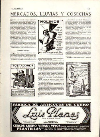 LAMINA V22662: Publicidad Luis Planas articulos de cuero