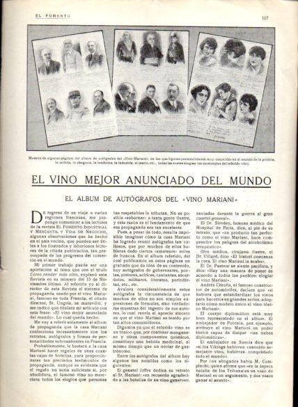 LAMINA V22642: Paginas del album de autografos del Vino Mariani