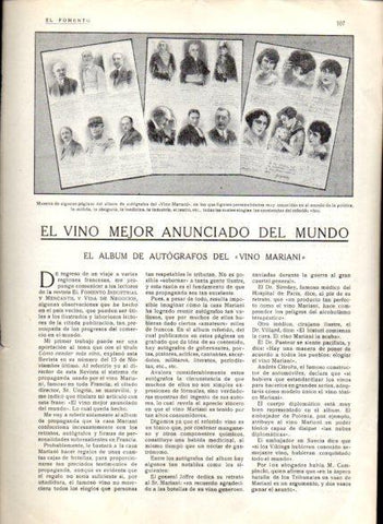 LAMINA V22642: Paginas del album de autografos del Vino Mariani