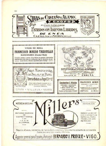 LAMINA V22651: Publicidad Millers motores a gasolina