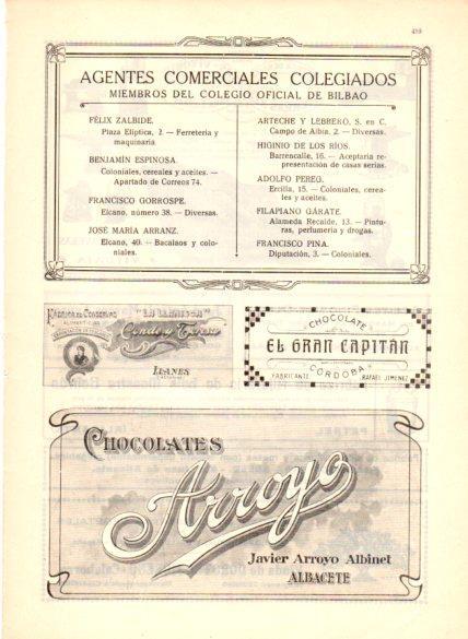 LAMINA V22684: Publicidad Chocolates Arroyo