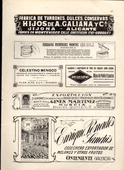LAMINA V22683: Publicidad Enrique Penedes Sanchis cosechero