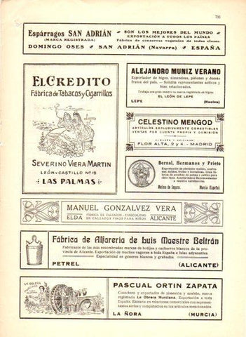 LAMINA V22697: Publicidad El Credito fabrica de tabacos