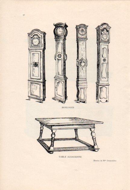 LAMINA V23454: Horlogues et table alsacienne