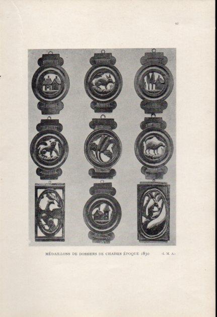 LAMINA V23456: Medaillons de dossiers de chaises epoque 1830