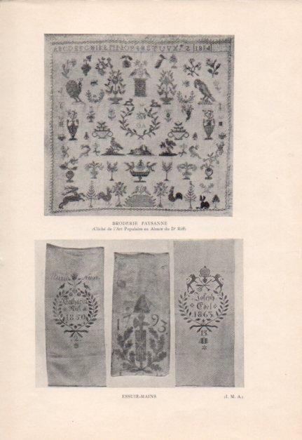 LAMINA V23469: Broderie paysanne et essuie-mains