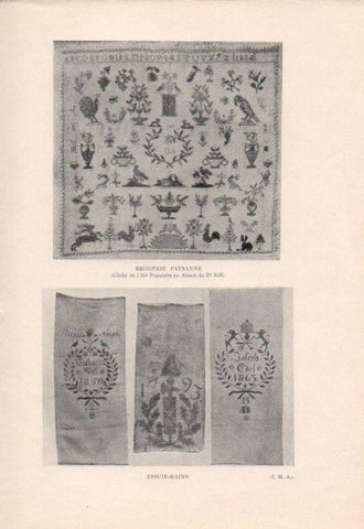 LAMINA V23469: Broderie paysanne et essuie-mains