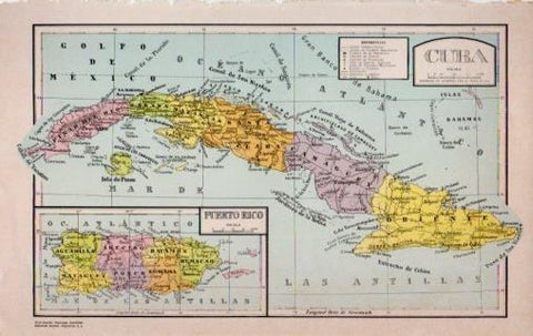 LAMINA V23106: Mapas de Cuba y Puerto Rico