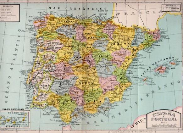 LAMINA V23136: Mapa de España y Portugal