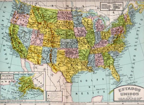 LAMINA V23143: Mapas de Estados Unidos y Alaska