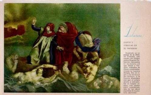 LAMINA V23119: Dante y Virgilio en el infierno por Delacroix
