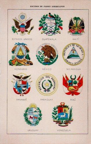 LAMINA V23132: Escudos de paises americanos I